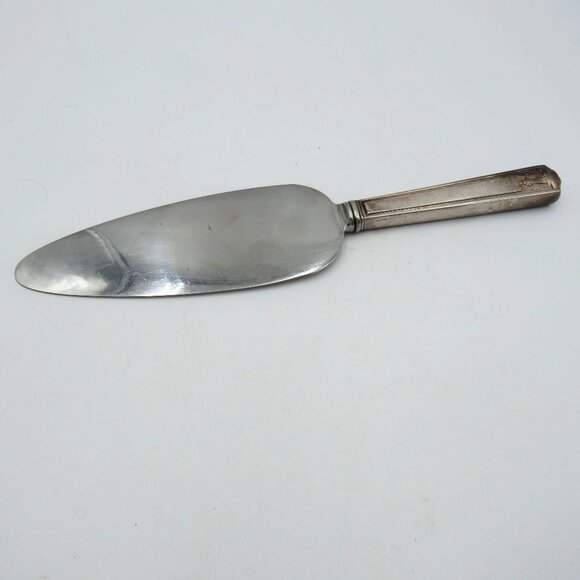 Holmes & Edwards Cake Pie Server Silver Plate Ornate Handle Stainless Blade - Picture 1 of 7